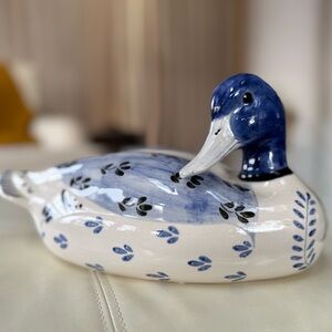 Delft style Handpainted Ceramic Duck